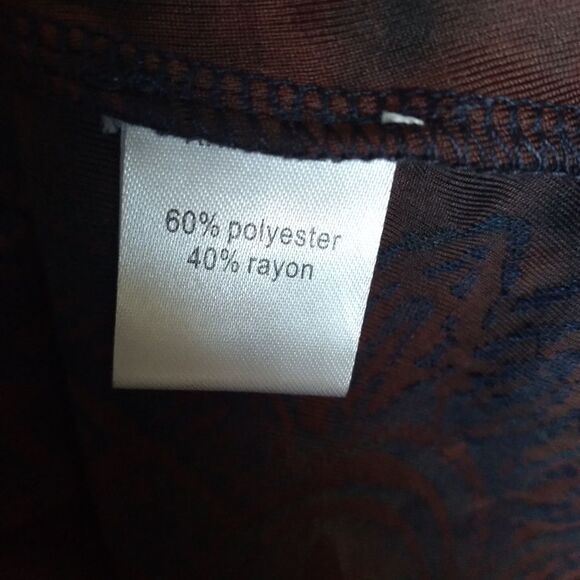 F61 Palila San Francisco rust and blue print blouse. Fall Colors - Picture 8 of 8